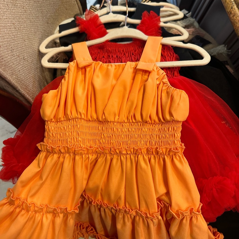 Habitual Coral Tiered Ruffle Kids Summer Dress